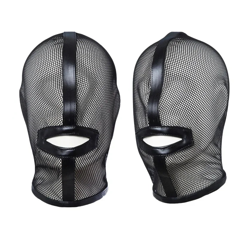 New Porn Fetish Masks Open Mouth Mesh Headgear Bdsm Bondage Mask Roleplay Sex Toy For Women Men Cosplay Slave Adult Games