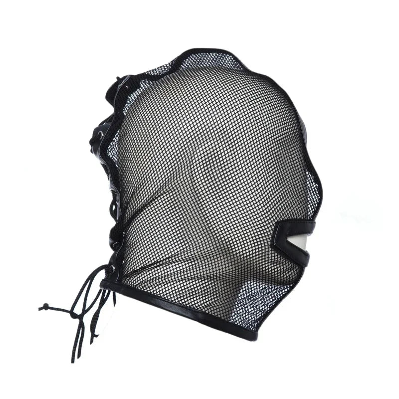 New Porn Fetish Masks Open Mouth Mesh Headgear Bdsm Bondage Mask Roleplay Sex Toy For Women Men Cosplay Slave Adult Games