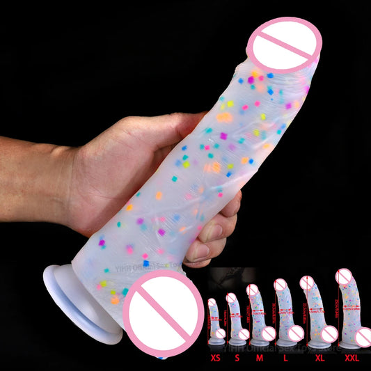 New Realistic Dildos Sexy Toy For Men Woman Erotic Jelly Dildo With Super Strong Suction Cup Big Anal Plug Masturbator Huge Dick