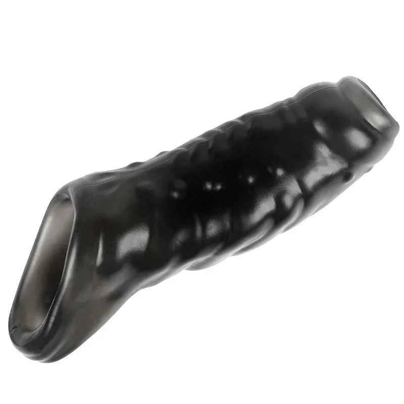 New Reusable Penis Sleeve Glans Penis Enlarger Extender Delay Ejaculation Cock Ring Sex Toys for Men Couples