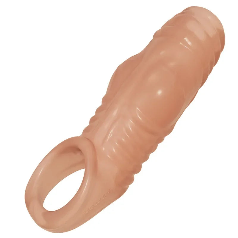 New Reusable Penis Sleeve Glans Penis Enlarger Extender Delay Ejaculation Cock Ring Sex Toys for Men Couples