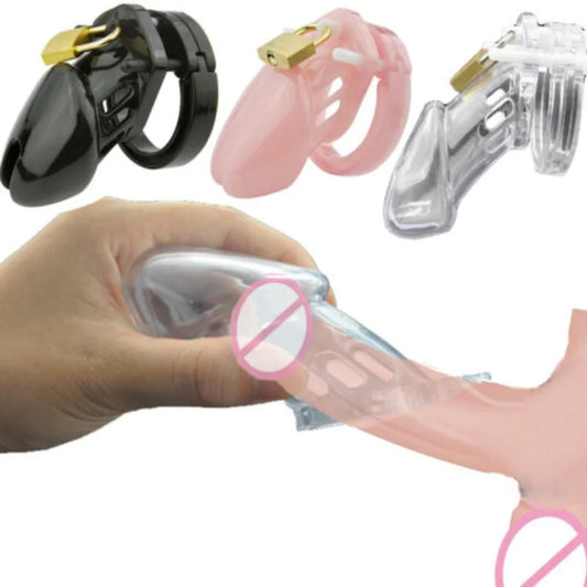 New Small/Standard Male Chastity Device Cock Cage with 5 Size Rings Brass Lock Locking Number Tags Sex Toys for Men CB6000