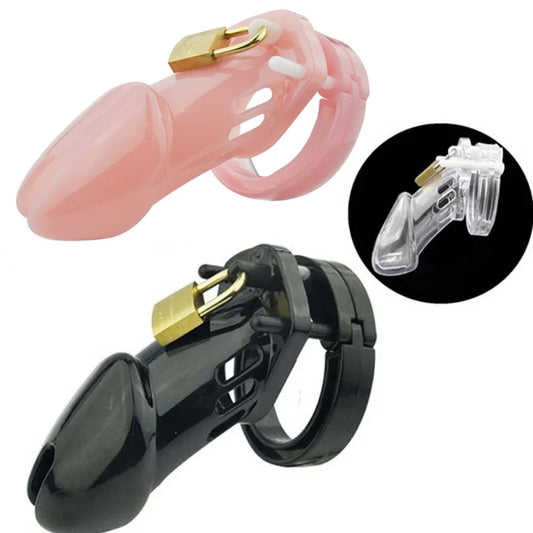 New Small/Standard Male Chastity Device Cock Cage with 5 Size Rings Brass Lock Locking Number Tags Sex Toys for Men CB6000