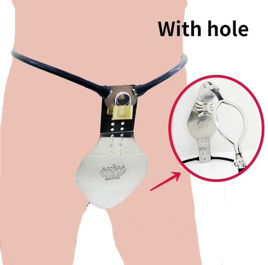 New Stainless Steel Portable Male Chastity Belt Adjustable with Hole Bdsm Bondage Penis Cage Chastity Device Sex Toys for Man