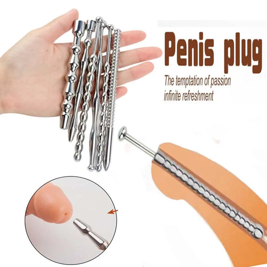 New Stainless Steel Urethral Dilators Penis Plug Insert Stimulation Catheter Beads Male Orgasm Masturbator Sex Toys for Men