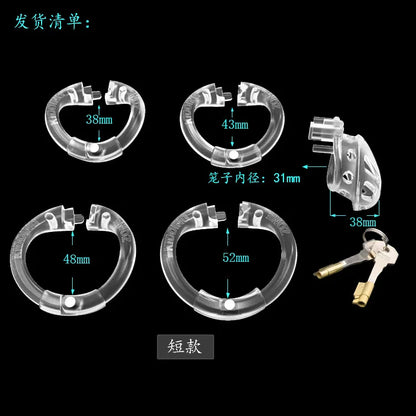 New Stainless Steel/plastic Openable Male Chastity Cage Device Cock Cage with 4 Size Penis Ring Chastity Lock Adult Sex Toy