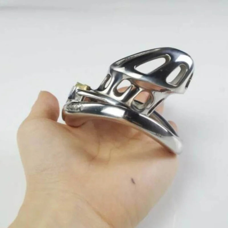 New Stainless Steel/plastic Openable Male Chastity Cage Device Cock Cage with 4 Size Penis Ring Chastity Lock Adult Sex Toy