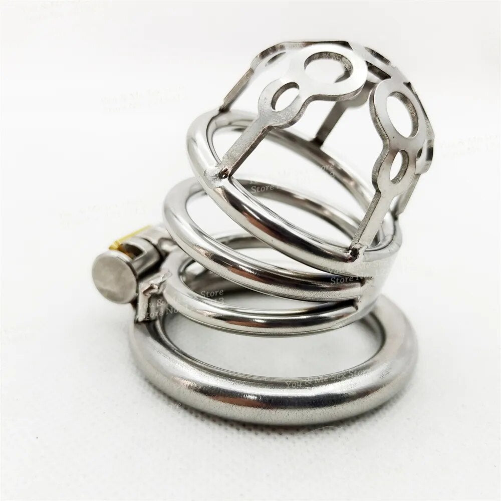 New Super Small Stainless Steel 3 Size Cock Cage Lock Adult Game Metal Male Chastity Belt Device Penis Ring Sex Toys For Men