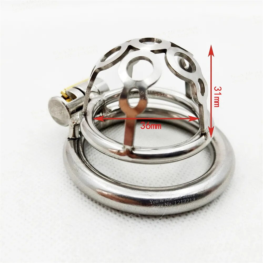 New Super Small Stainless Steel 3 Size Cock Cage Lock Adult Game Metal Male Chastity Belt Device Penis Ring Sex Toys For Men