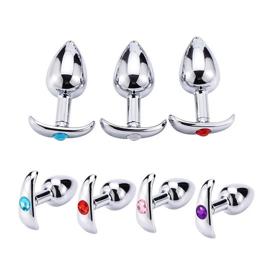 New hot design 6 jewelry color choose 1piece small size metal anal beads butt plug dildo SM insert sex toy for men women couple