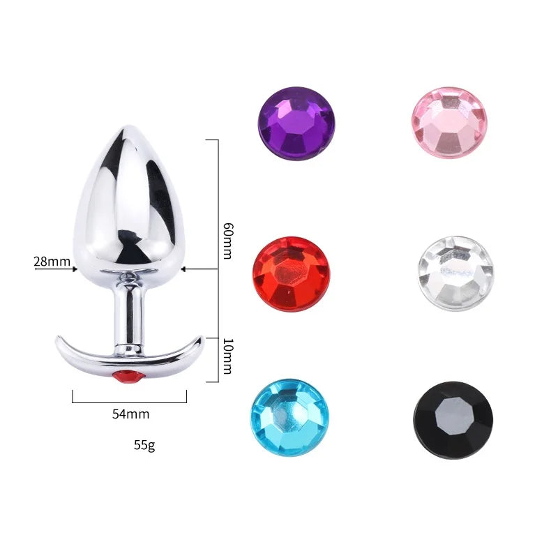 New hot design 6 jewelry color choose 1piece small size metal anal beads butt plug dildo SM insert sex toy for men women couple