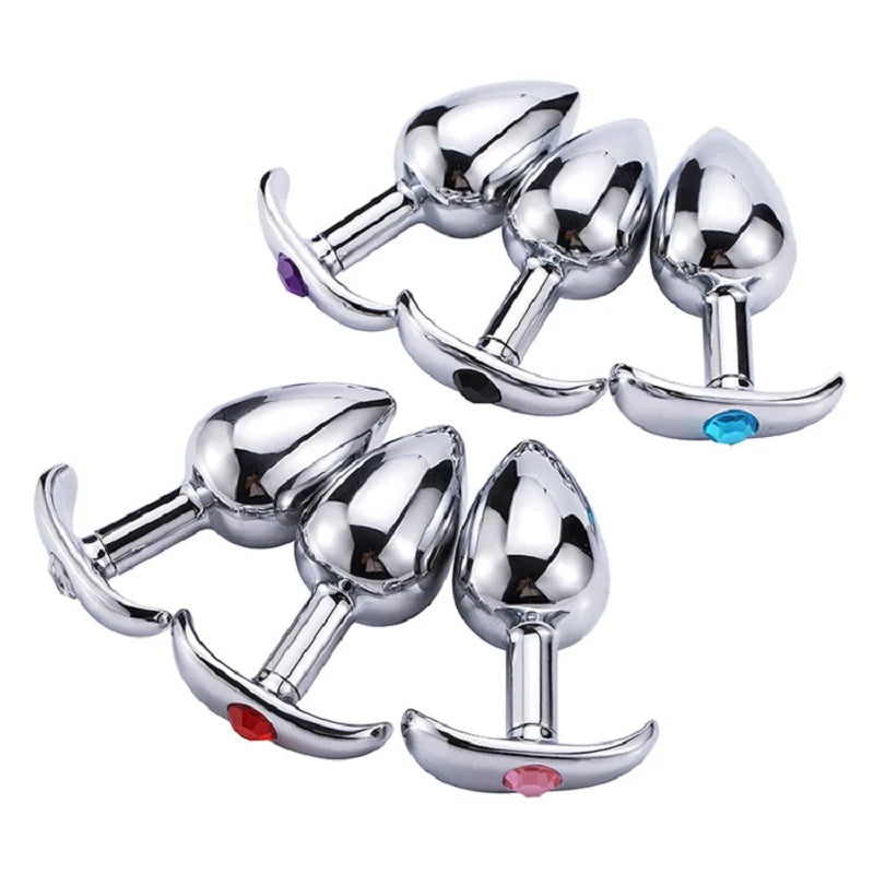 New hot design 6 jewelry color choose 1piece small size metal anal beads butt plug dildo SM insert sex toy for men women couple