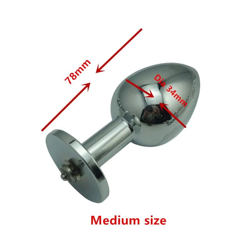 New large Electric shock pleasure pod probe medical therapy metal anal butt plug dildo vagina BDSM electro sex stimulator toy