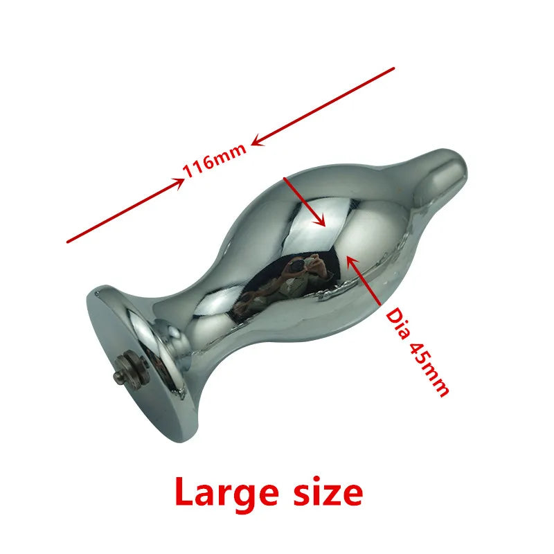 New large Electric shock pleasure pod probe medical therapy metal anal butt plug dildo vagina BDSM electro sex stimulator toy