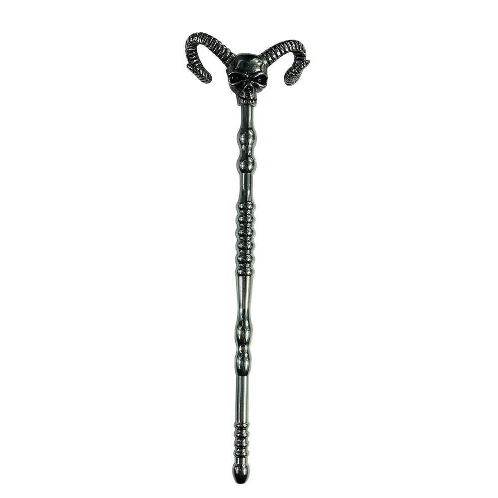 New special design 140mm hollow Skull head water flowing metal penis plug stick catheter urethral sound dilator male sex toys