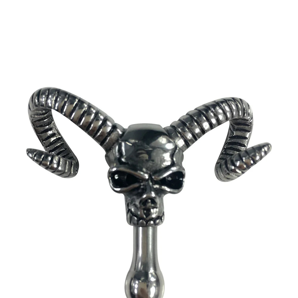 New special design 140mm hollow Skull head water flowing metal penis plug stick catheter urethral sound dilator male sex toys