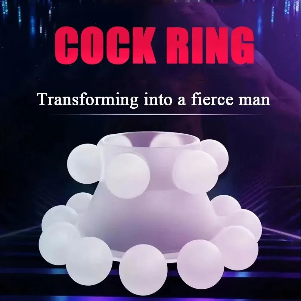 Newest 18 Bead Cock Ring Penis Ring Male Delay Ejaculation G-point Clitoral Stimulate Sex Toys for Men Soft Stretchy Penis Toy