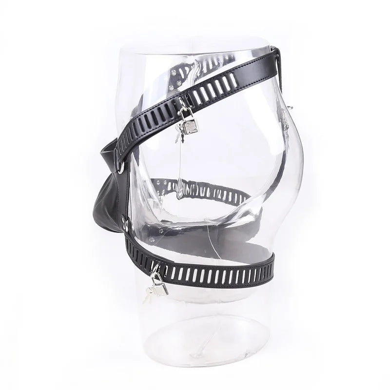 Newest Male Faux Leather Chastity Belt Straps Lockable Bondage BDSM Penis Cock Cage Male Chastity Devices Belt Erotic Sexy Toys