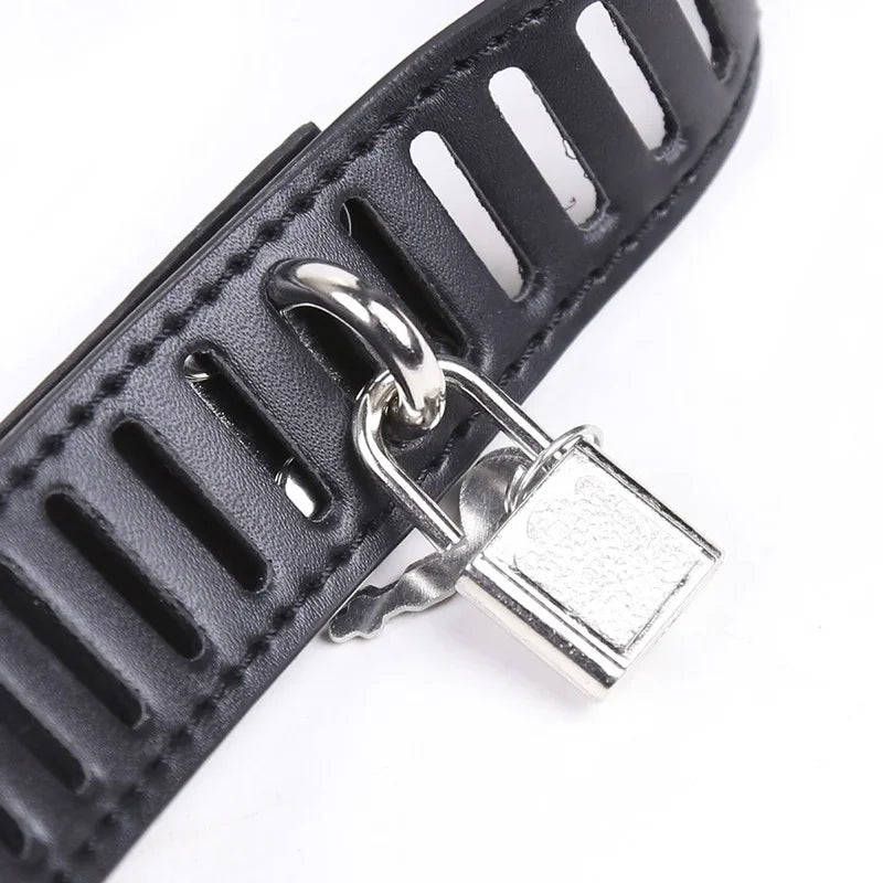 Newest Male Faux Leather Chastity Belt Straps Lockable Bondage BDSM Penis Cock Cage Male Chastity Devices Belt Erotic Sexy Toys