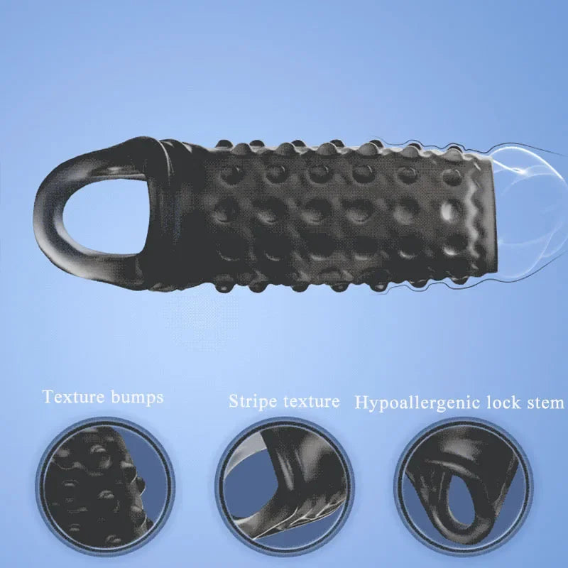 Newest Reusable Penis Sleeve Cock Rings Delay Ejaculation Clit Stimulation Penis Enlargemt Nozzle Sexy Toys for Men