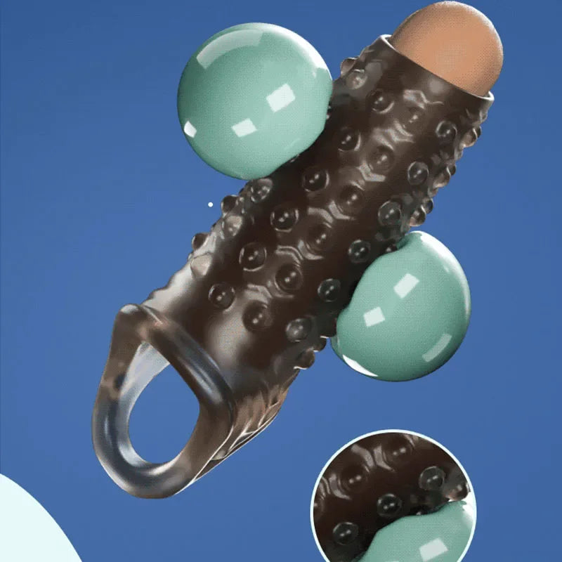 Newest Reusable Penis Sleeve Cock Rings Delay Ejaculation Clit Stimulation Penis Enlargemt Nozzle Sexy Toys for Men