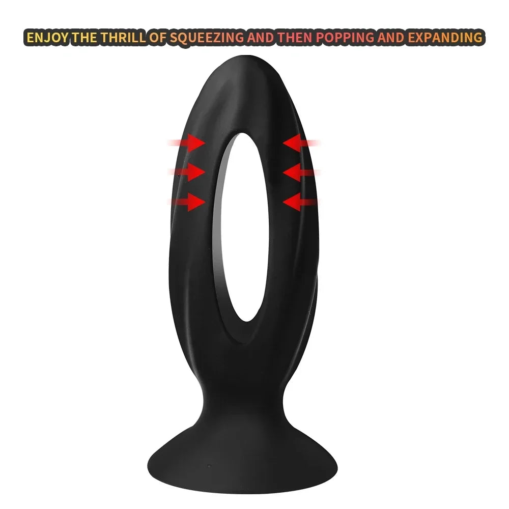 O Style Hollow Small Silicone Anal Plug Butt Plug Dildo With Suction Up Analplug Buttplug Anus Trainer Sex Toys For Women Men