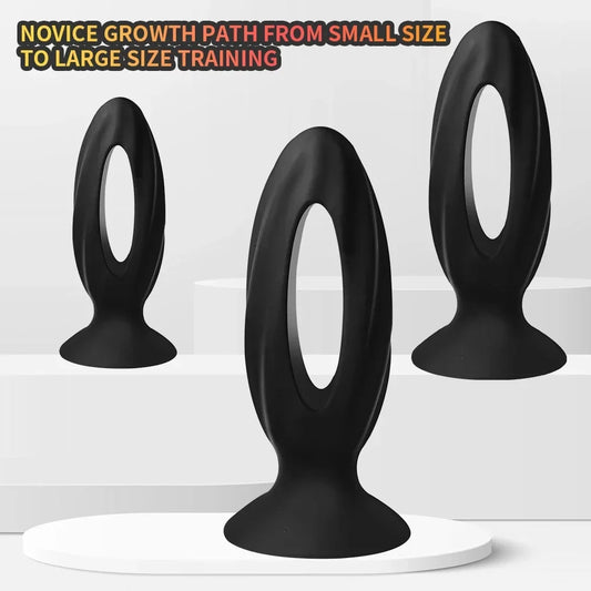 O Style Hollow Small Silicone Anal Plug Butt Plug Dildo With Suction Up Analplug Buttplug Anus Trainer Sex Toys For Women Men