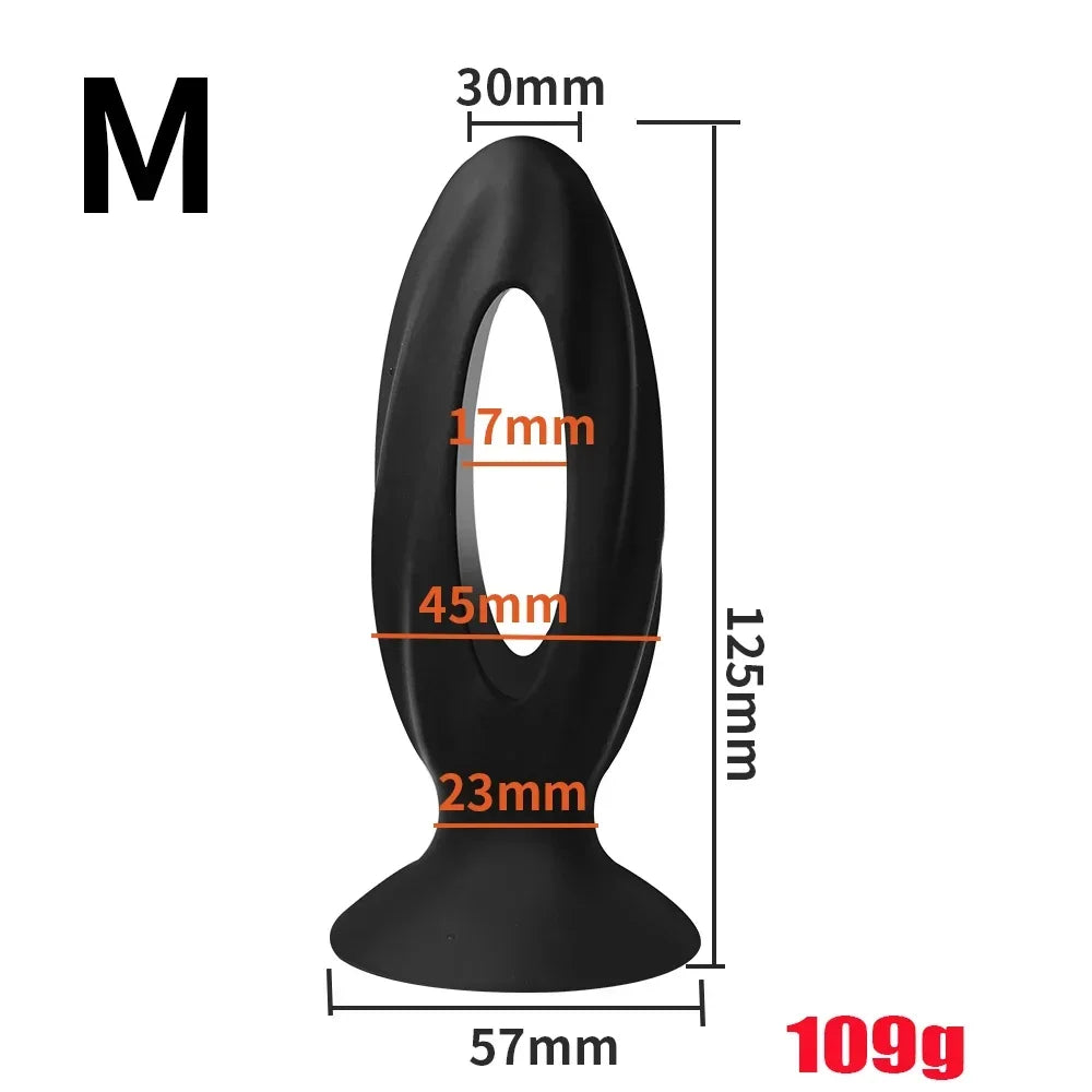 O Style Hollow Small Silicone Anal Plug Butt Plug Dildo With Suction Up Analplug Buttplug Anus Trainer Sex Toys For Women Men