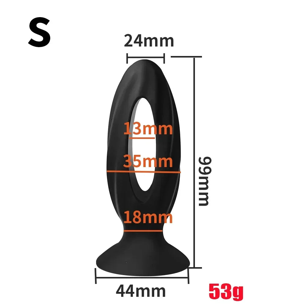 O Style Hollow Small Silicone Anal Plug Butt Plug Dildo With Suction Up Analplug Buttplug Anus Trainer Sex Toys For Women Men