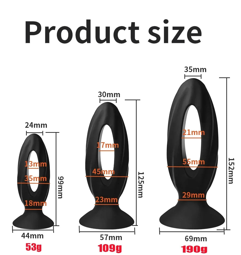 O Style Hollow Small Silicone Anal Plug Butt Plug Dildo With Suction Up Analplug Buttplug Anus Trainer Sex Toys For Women Men