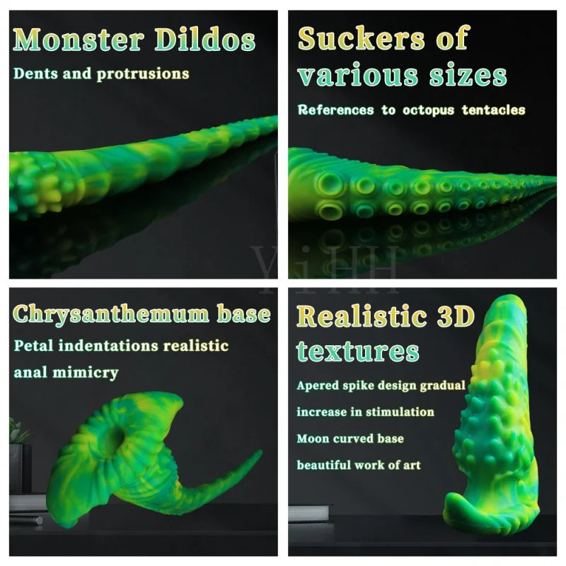 Octopus Tentacle Dildo Anal Toys Huge Long Dildo Dragon Butt Plug Silicone Fantasy Monster Dildo Anus Sex Toys For Women Men