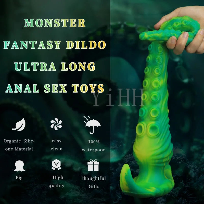 Octopus Tentacle Dildo Anal Toys Huge Long Dildo Dragon Butt Plug Silicone Fantasy Monster Dildo Anus Sex Toys For Women Men