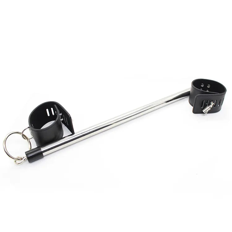 Open Legs Set Stainless Steel Spreader Bar With PU Leather Adjustable Bondage Cuffs For Ankles Wrists Restraints Kit BDSM