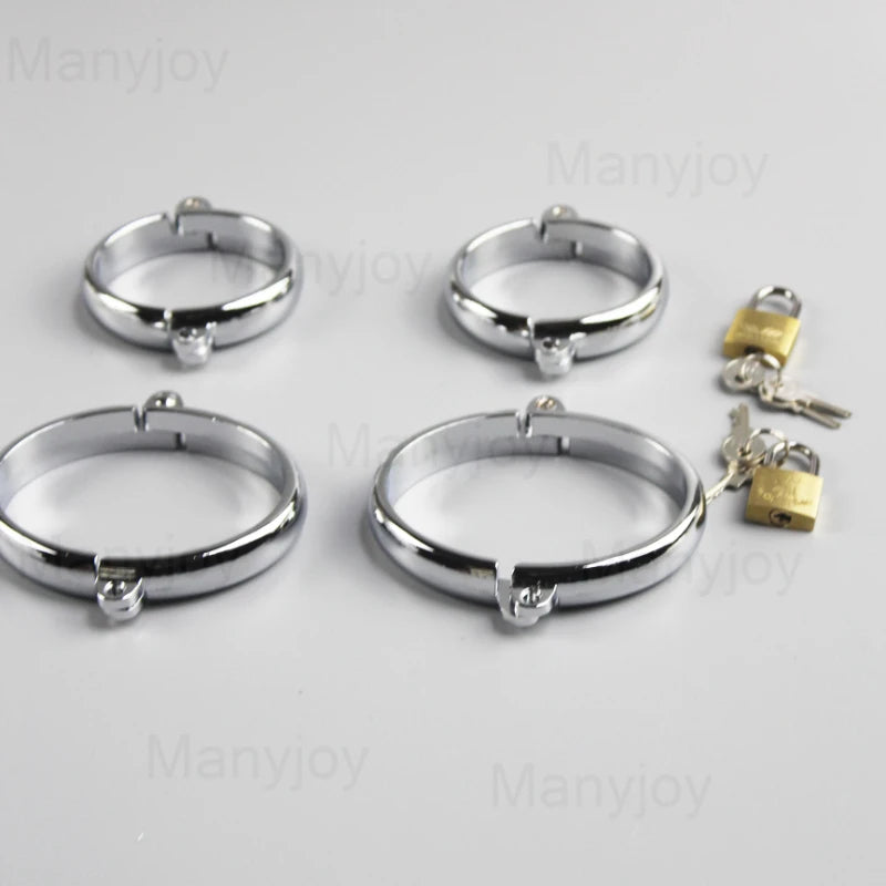 Oval Metal Handcuffs for Sex BDSM Bondage Handcuffs Ankle Cuffs Roleplay Adult Slave Games Restraints Tools Toys for Couples