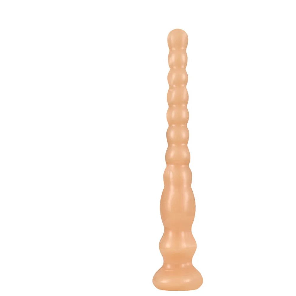 Overlength Liquid Silicone Anal Beads Plug Big Dildo Stimulate Anus Vagina Masturbator Soft Anal Dilator Sex Toys Dick Butt Plug