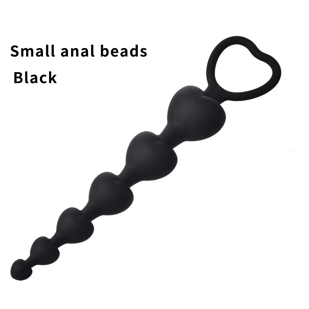 Overlength Liquid Silicone Anal Beads Plug Big Dildo Stimulate Anus Vagina Masturbator Soft Anal Dilator Sex Toys Dick Butt Plug