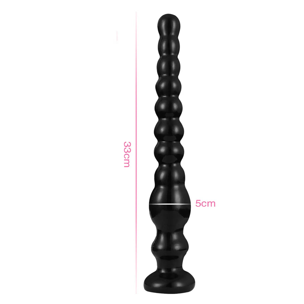 Overlength Liquid Silicone Anal Beads Plug Big Dildo Stimulate Anus Vagina Masturbator Soft Anal Dilator Sex Toys Dick Butt Plug