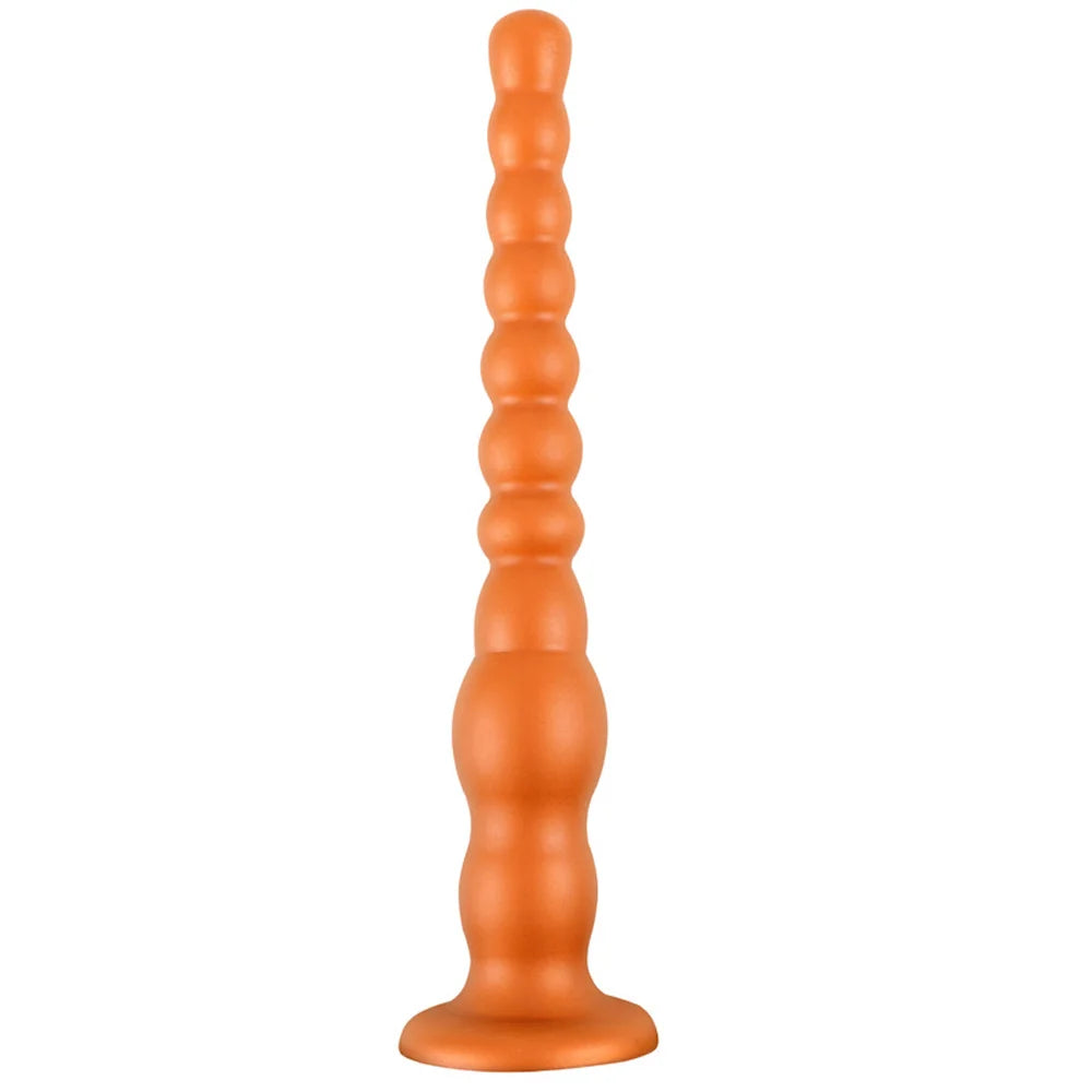 Overlength Liquid Silicone Anal Beads Plug Big Dildo Stimulate Anus Vagina Masturbator Soft Anal Dilator Sex Toys Dick Butt Plug