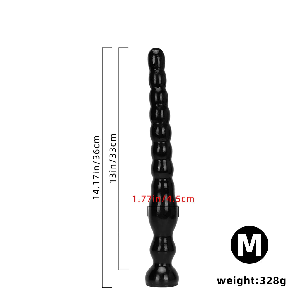 Overlength Liquid Silicone Anal Beads Plug Big Dildo Stimulate Anus Vagina Masturbator Soft Anal Dilator Sex Toys Dick Butt Plug