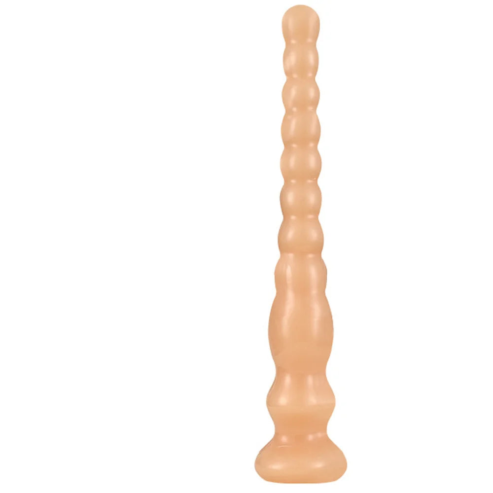 Overlength Liquid Silicone Anal Beads Plug Big Dildo Stimulate Anus Vagina Masturbator Soft Anal Dilator Sex Toys Dick Butt Plug