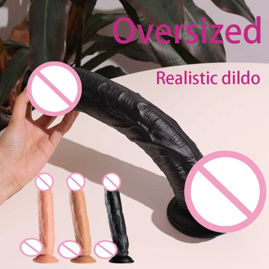 Oversized Soft Realistic Dildo with Suction Cup Silicone Big Penis G-spot Vaginal Masturbators Sex Toys for Women Gay Anal Plug