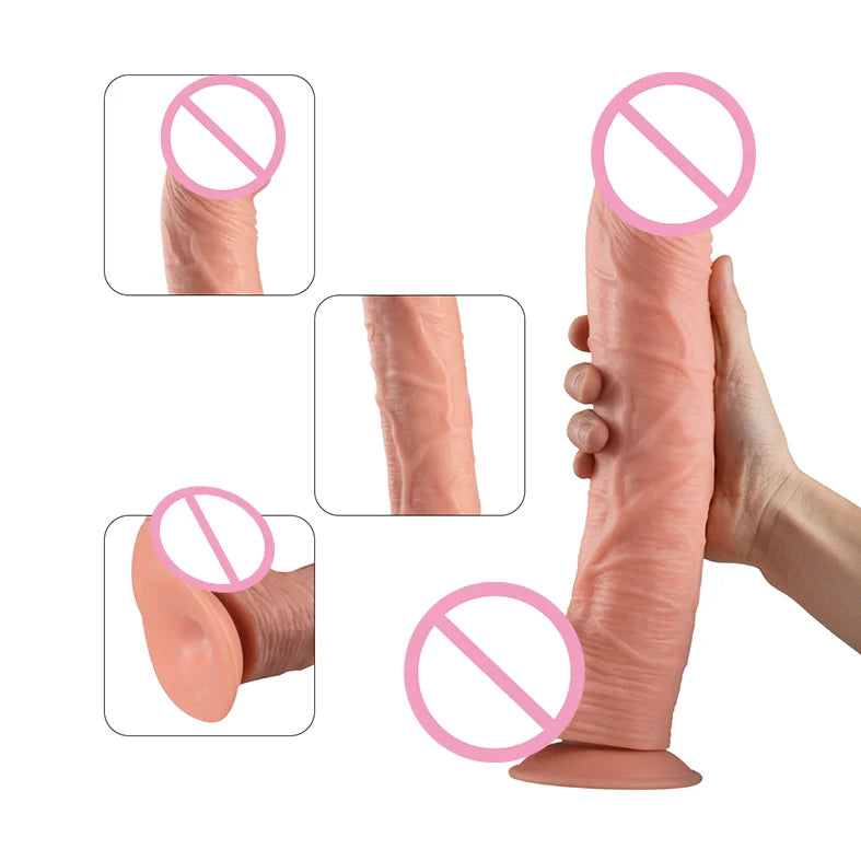 Oversized Soft Realistic Dildo with Suction Cup Silicone Big Penis G-spot Vaginal Masturbators Sex Toys for Women Gay Anal Plug