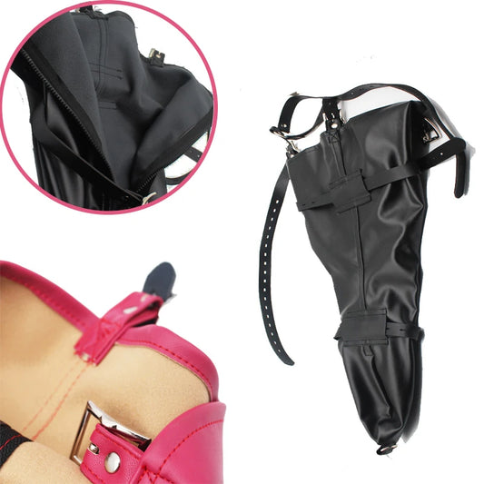 PU Leather Arm Binder with Zipper Bondage Sleeve Single Glove One Arm Binder Harness Bdsm Bondage Restraints Sex Toys Sex Game