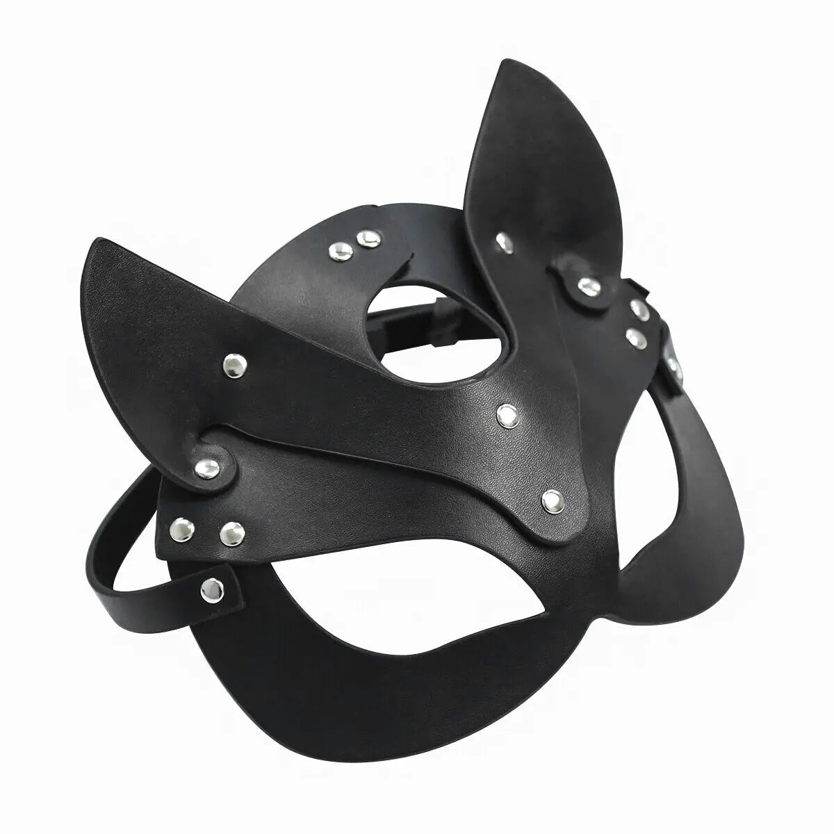 PU Leather Bondage Harmess Cat Woman Head Mask Hood Sets Restraint Halloween Roleplay BDSM Adult Flirting Erotic Products