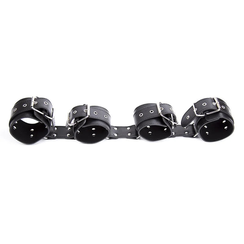 PU Leather Bondage Spreader Bar Hand Cuffs Ankle Thigh Cuffs Bondage Shackles open leg cuffs Erotic Sex Toys for Couple