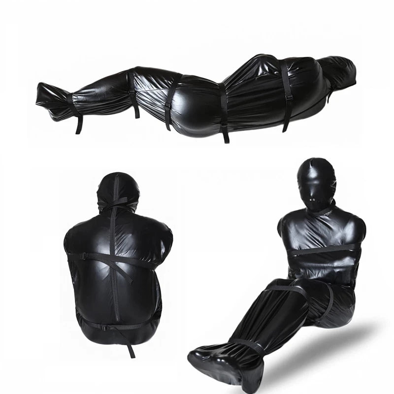 PU Leather Full Body Bondage Bag BDSM Binder Straitjacket Sleeping Sack  Slave Restraints Body Harness Adult Game Sex Toys