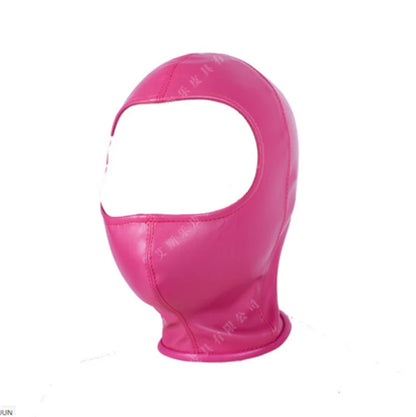 PU Leather Full Bondage Cosplay Halloween Open Eye Head Hood Headgear Slave Bondage Erotic RolePlay Sex Toys for Men Women