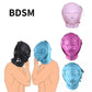 PU Leather Hood Blindfold Head Mask Lockable Adjustable Head Harness Mask Open Mouth Headgear Halloween Cosplay Mask for Couples