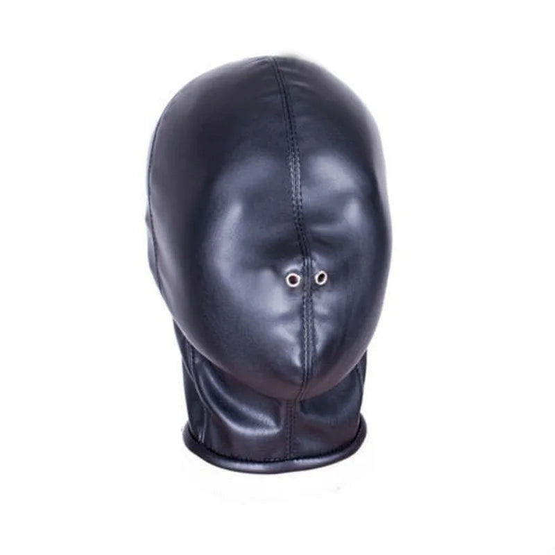 PU Leather Hood Unisex Sm Mask Perforated Eyes with Nostril Latex Rubber Hoods  Bdsm Slave Hood Sex Toys for Men Women