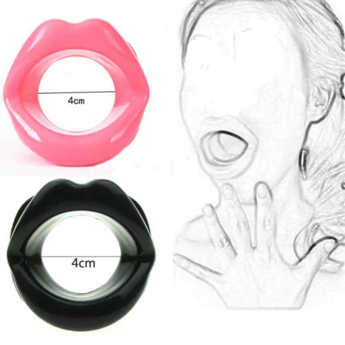 PU Leather Lips Ring Harness Bondage Silicone Lip Open Mouth Gag Flirting Restraints Erotic Toy Sex Toy for Couples Toys Adult